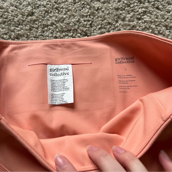 Girlfriend Collective Peach High Rise Compression Leggings - Picture 5 of 5